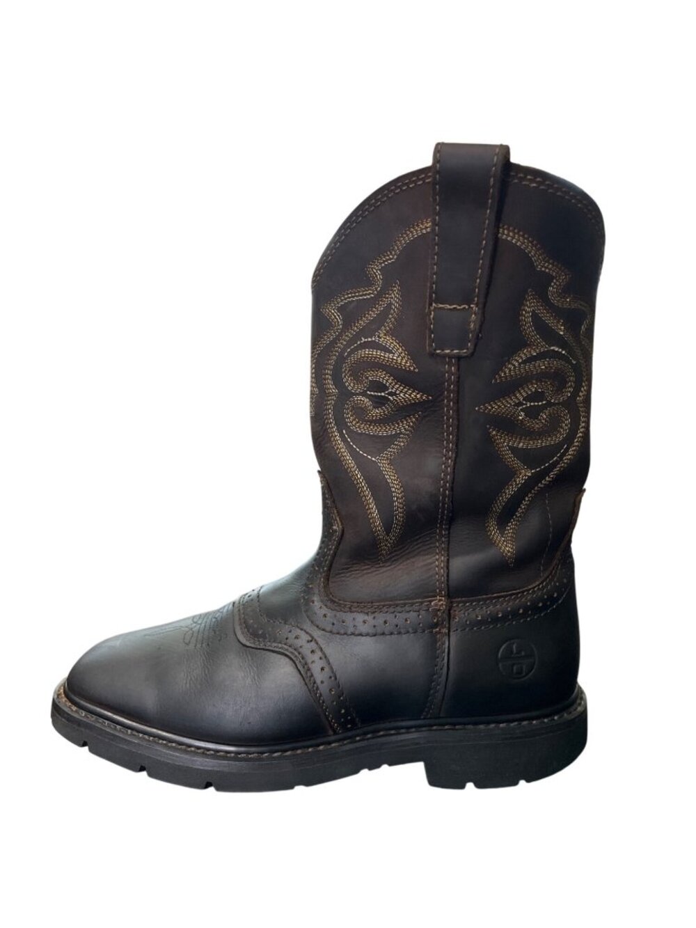 Lincoln Outfitters Men 9W Boots Western Work Brown Leather Square Soft Toe L9C12